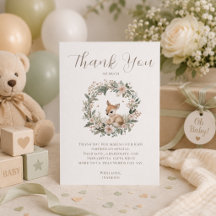 Elegante Danksagung zur Wald-Babyparty