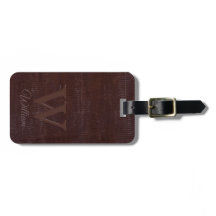 Elegante Dark Brown Kuh Leather Texture Mit Monogr