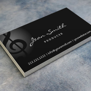 Elegante Dark Clef Producer Business Card Visitenkarte