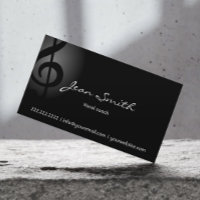 Elegante Dark Clef Vocal Coach Business Card