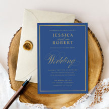 Elegante Dark Navy Imitate Goldbrasse Hochzeit