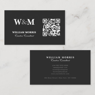 Elegante Dark QR Code Logo Vorlage Visitenkarte