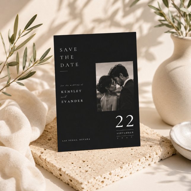 Elegante Datum-Spotlight Save The Date Karte. (Von Creator hochgeladen)