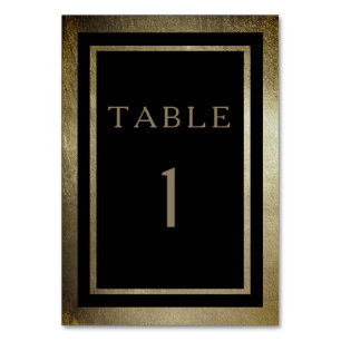 Elegante Day Gold & Black Vertical Wedding Tischnummer