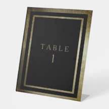 Elegante Day Gold & Black Wedding Tischnummer