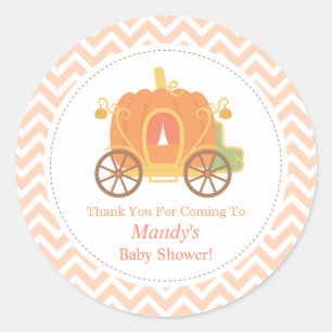 Elegante Dekoration für Baby Shower mit Kürbiskuts Runder Aufkleber