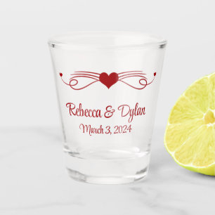 Elegante dekorative Personalisierte Hochzeit Schnapsglas