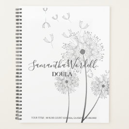 Elegante Delicate Blume Doula Birth Coach Midfrau Planer