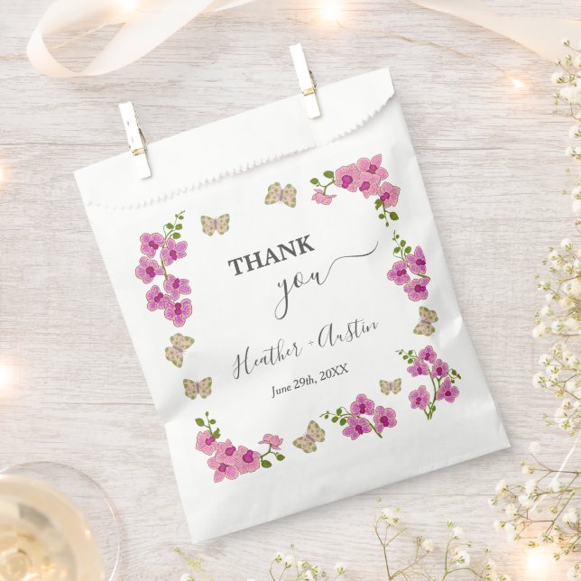 Elegante Delicate Lila Orchideen Bohemisches Gesch Geschenktütchen (Ausgeschnitten)