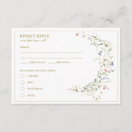 Elegante Delicate Watercolor Wildblume UAWG Begleitkarte