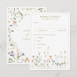 Elegante Delicate Watercolor Wildblume UAWG Begleitkarte