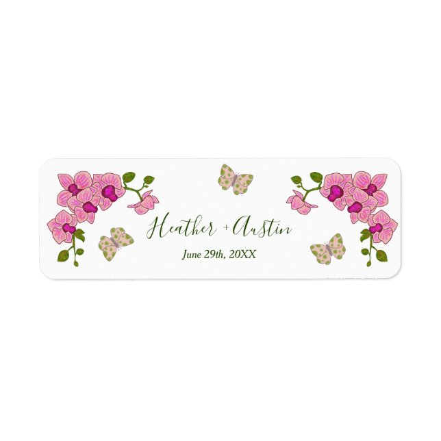Elegante Delikate Lila Orchideen Bohemisch Botanis (Vorne)