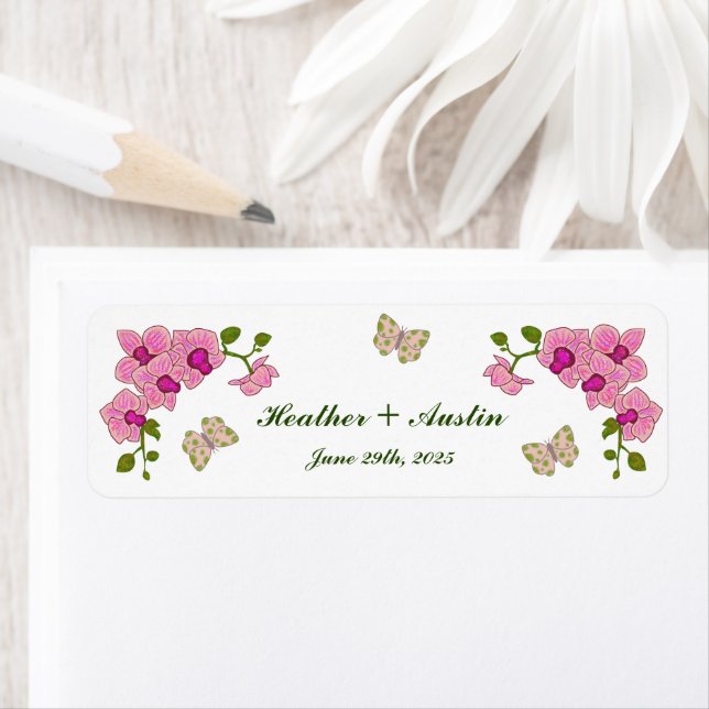 Elegante Delikate Lila Orchideen Bohemisch Botanis (Insitu)