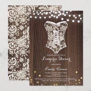 Elégante dentelle lingerie invitation douche