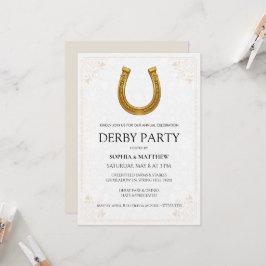 Elegante Derby-Party-Einladung mit goldenem Hufeis Einladung