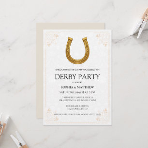 Elegante Derby-Party-Einladung mit goldenem Hufeis Einladung