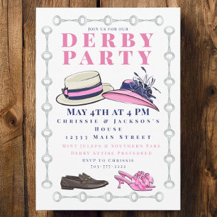 Elegante Derby-Party / Pferdestirrups & Hüte mit C Einladung
