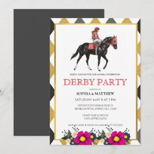 Elegante Derby-Pferderennen-Party-Einladung Einladung