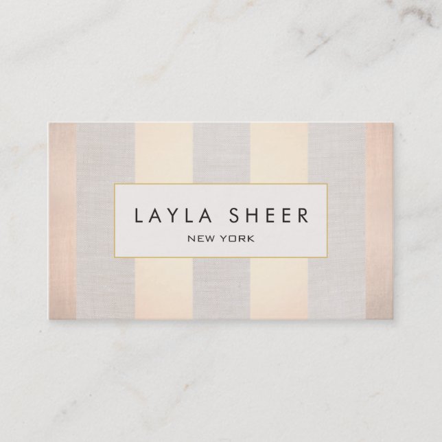 Elegante Design Rose Gold Streifen Visitenkarte (Vorderseite)