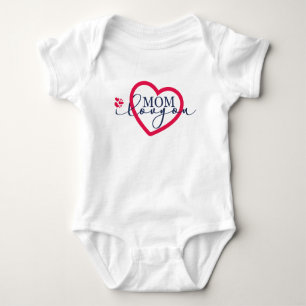 Elegante Design Text Mama I Liebe Sie mit Herz Baby Strampler