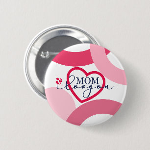 Elegante Design Text Mama I Liebe Sie mit Herz Button