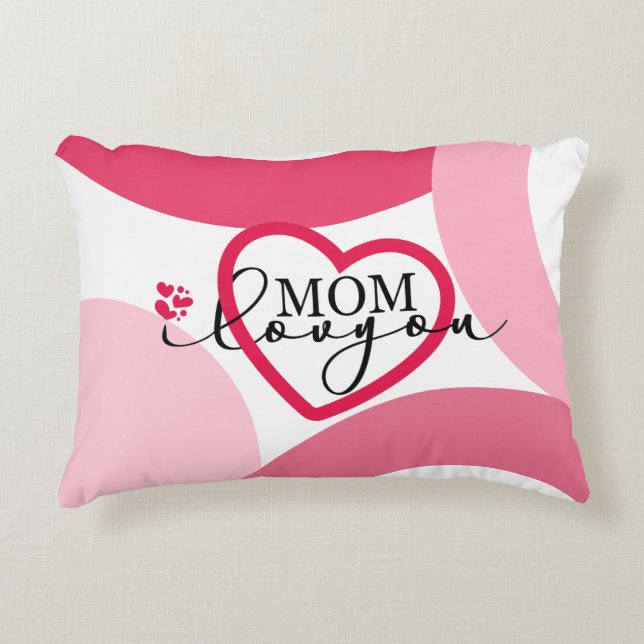 Elegante Design Text Mama I Liebe Sie mit Herz Dekokissen (Vorderseite)