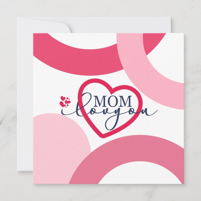 Elegante Design Text Mama I Liebe Sie mit Herz Karte (Vorderseite)