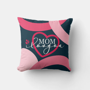 Elegante Design Text Mama I Liebe Sie mit Herz Kissen