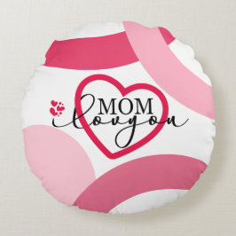 Elegante Design Text Mama I Liebe Sie mit Herz Rundes Kissen