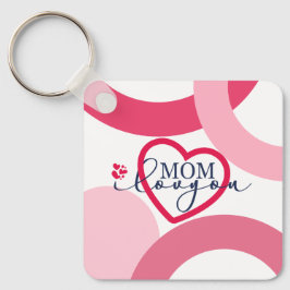 Elegante Design Text Mama I Liebe Sie mit Herz Schlüsselanhänger