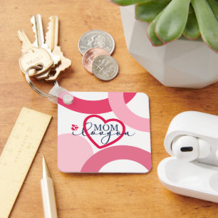 Elegante Design Text Mama I Liebe Sie mit Herz Schlüsselanhänger
