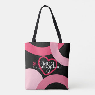 Elegante Design Text Mama I Liebe Sie mit Herz Tasche