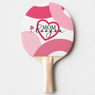 Elegante Design Text Mama I Liebe Sie mit Herz Tischtennis Schläger