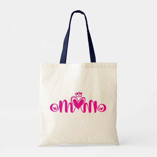 Elegante Design Text Mama mit Herz Tragetasche (Rückseite)