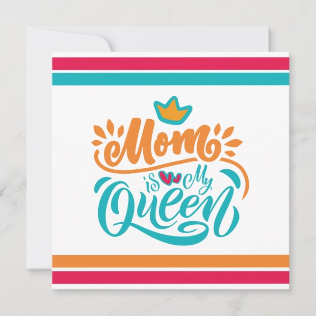 Elegante Design Typografie Mama ist meine Königin (Vorderseite)