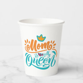 Elegante Design Typografie Mama ist meine Königin Pappbecher