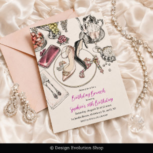 Elegante Designer-Hochzeitsbrunch-Geburtstagsfeier Einladung