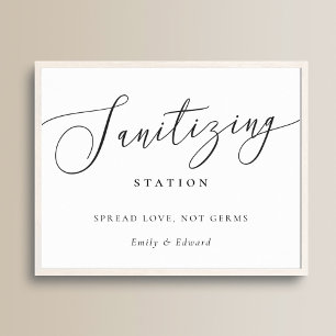 Elegante Desinfektionsstation für Hochzeits-Brautp Poster