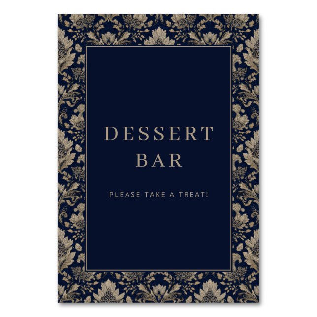 Elegante Dessertbar-Einladung Tischnummer (Vorderseite)