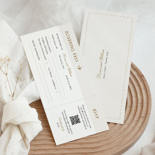 Elégante Destination Mariage Carte d'embarquement 