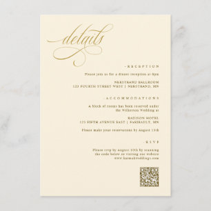 Elegante Details zu Hochzeiten und Hochzeiten Begleitkarte