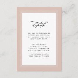 Elegante Details zu natürlichen Hochzeitgästen Begleitkarte