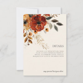Elegante Details zum Blumenzwiebeln im Herbst RS RSVP Karte