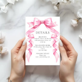 Elegante Details zur Hochzeit in sanften rosa Hand Begleitkarte
