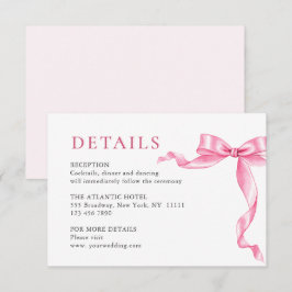 Elegante Details zur Hochzeit in sanften rosa Hand Begleitkarte