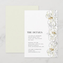Elegante Details zur Hochzeit in White Magnolia Begleitkarte
