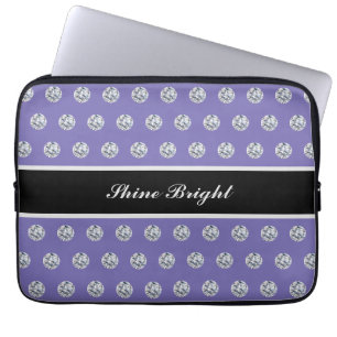 Elegante Diamanten auf lavendelblauem Laptop Laptopschutzhülle