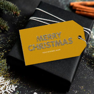 Elegante Diamanten Frohe Weihnachten Geschäft Gelb Geschenkanhänger