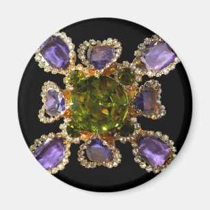 Elegante Diamanten lila Grünsteine Magnet