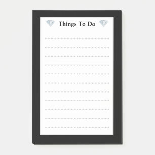 Elegante diamantene Dinge, die zu tun sind Post-it Klebezettel